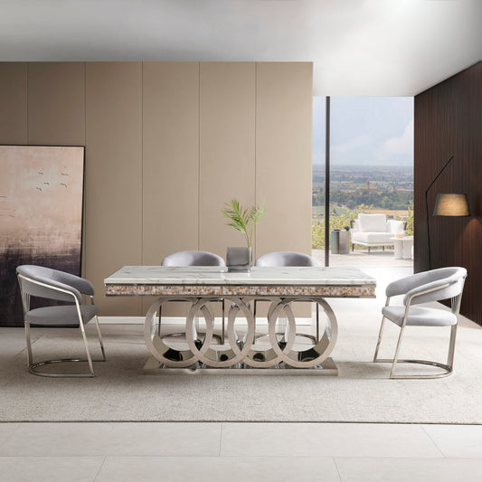 Audi Dining Table Set (GOLD & SILVER)