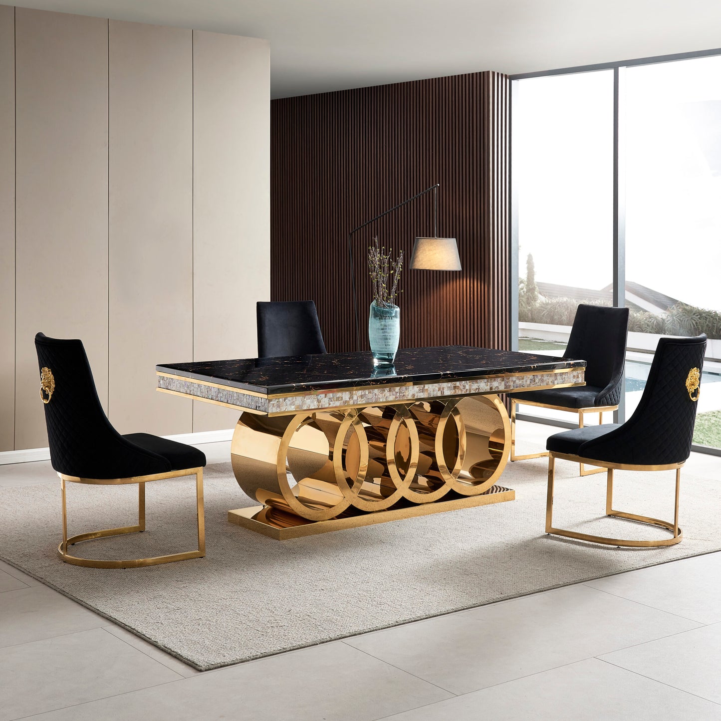 Audi Dining Table Set (GOLD & SILVER)