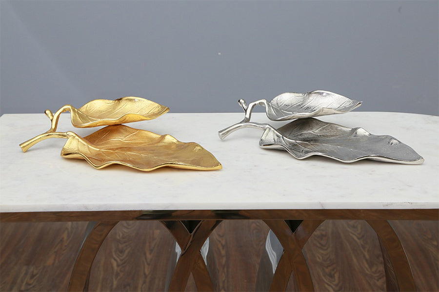 Double Leaf Platter (Gold and Nickel)