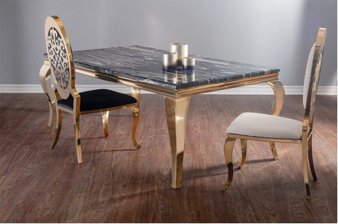 Modern Dining Table (Gold and Silver)