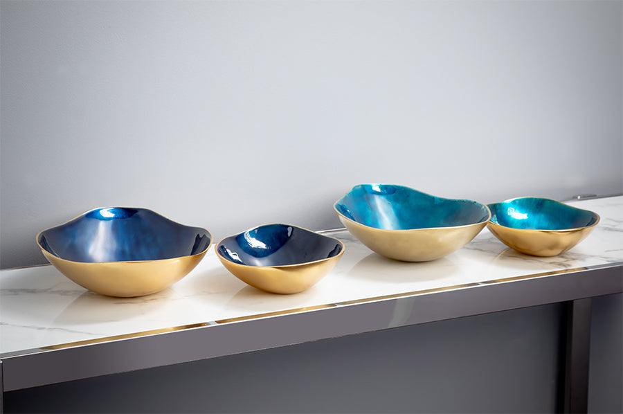 Jasmine Decorative Bowl Set (Light Blue & Dark Blue)