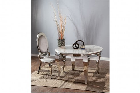 Modern Round Dining Table (Gold and Silver)