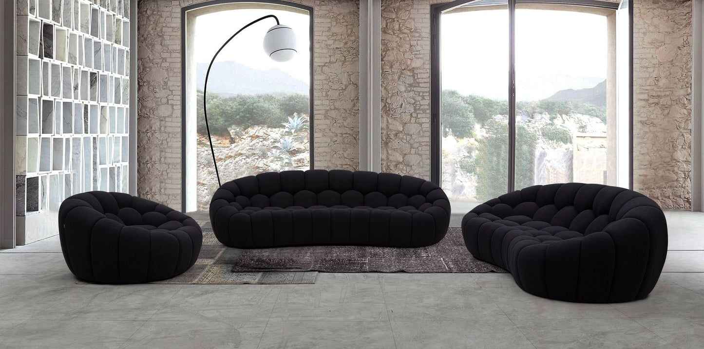 Pedro Afonso- Modern Curved Green Fabric Sofa Set