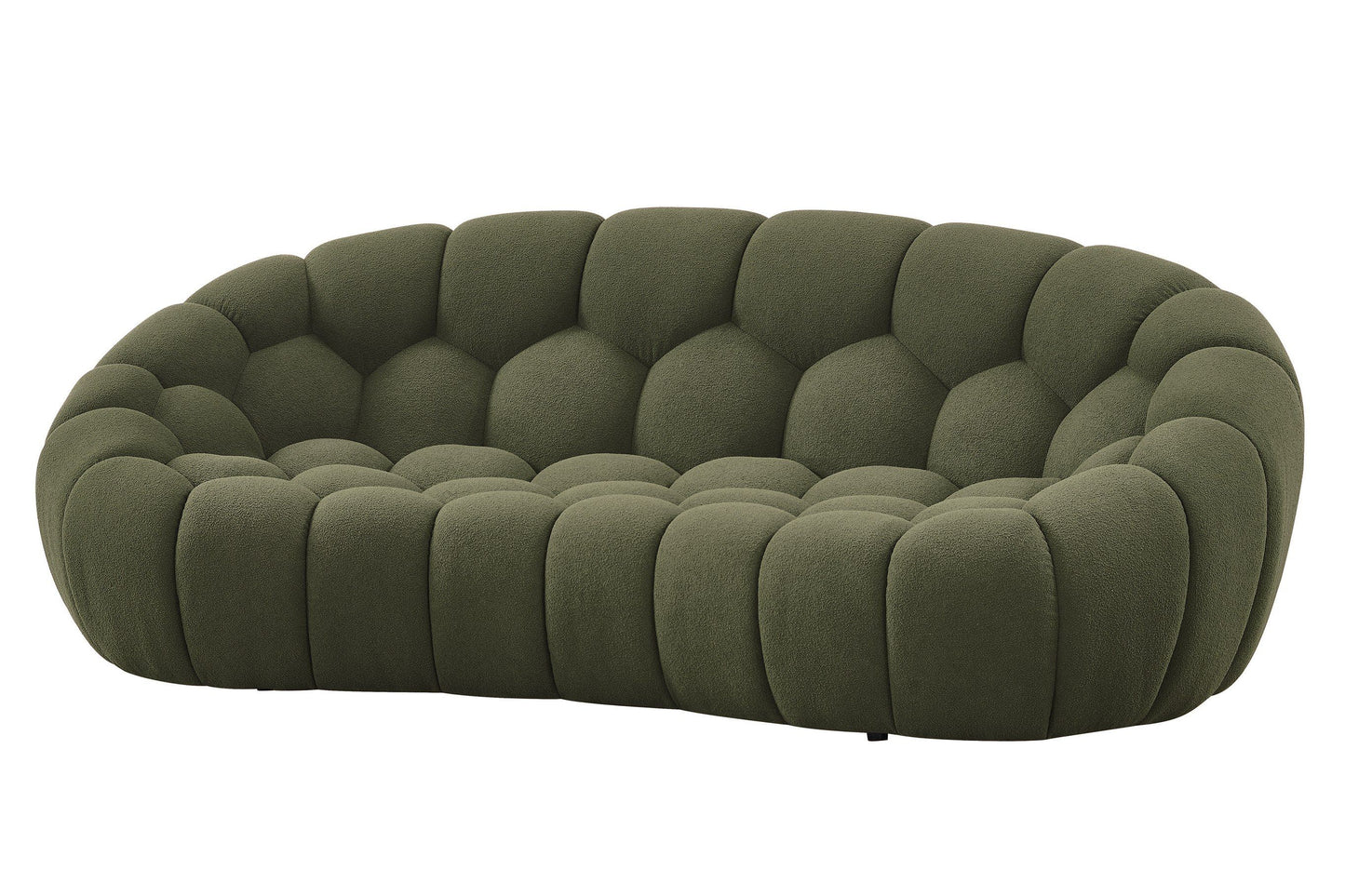 Pedro Afonso- Modern Curved Green Fabric Sofa Set