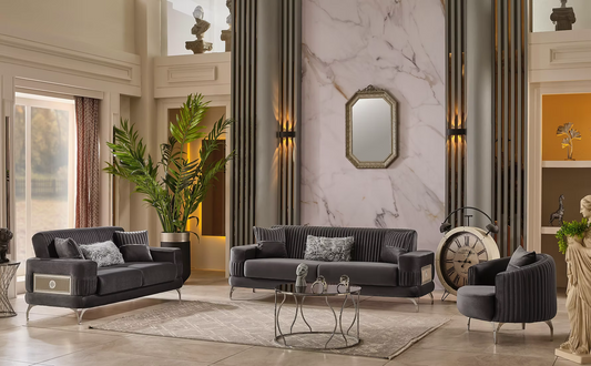 Cozyland Bellagio Deluxe Sofa Set (3+2+1) – Convertible & Luxurious