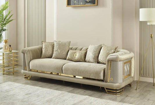Cozyland Amora Beige & Gold Sofa