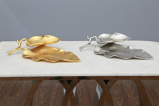 Double Leaf Platter (Gold and Nickel)