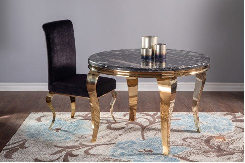 Modern Round Dining Table (Gold and Silver)