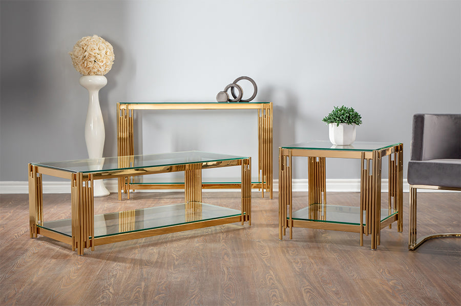 Vegas Console Table (SIlver and Gold)