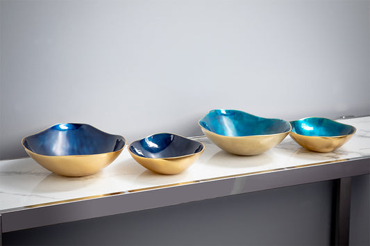 Jasmine Decorative Bowl Set (Light Blue & Dark Blue)