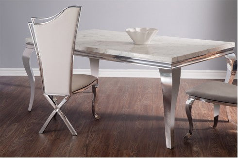 Modern Dining Table (Gold and Silver)